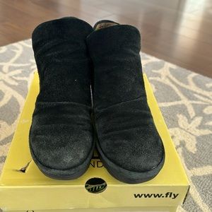 Fly London Black Suede Yip Boot Size 37